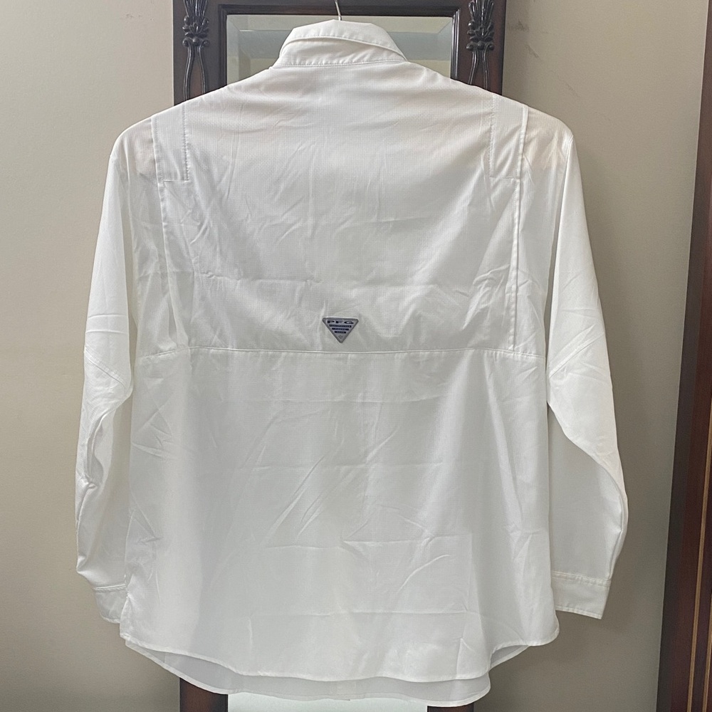 Columbia PFG Performance Fishing Gear White Casual Button Down Shirt Long Sleeve - Picture 4 of 13
